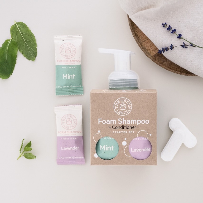 Flat Lay - The Green Lab Co. - Basic Starterset ENGLISH Shampoo Mint Lavender - SEP23